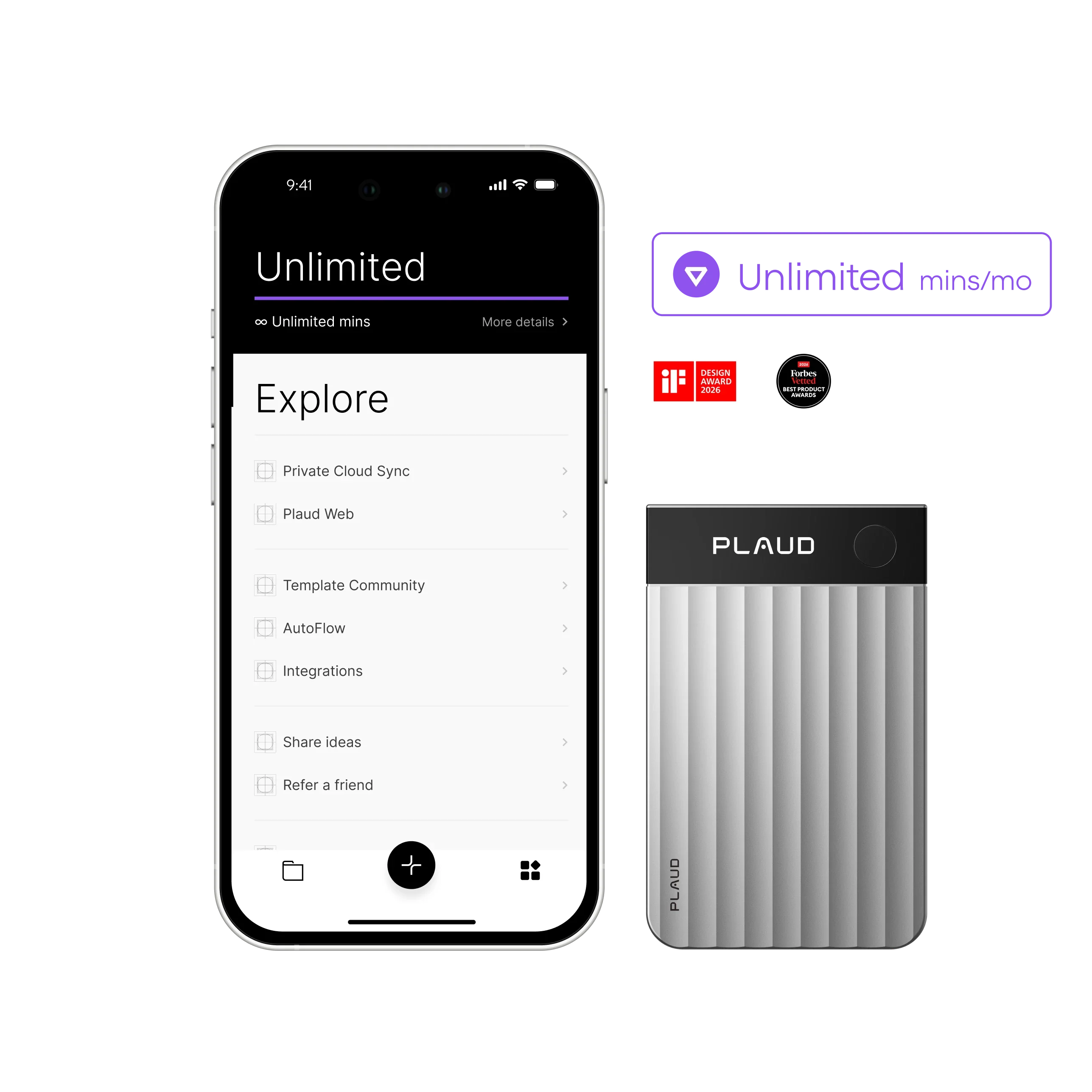 Plaud Note Pro & Al Annual Unlimited Plan