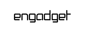The black Engadget logo is displayed on a white background.