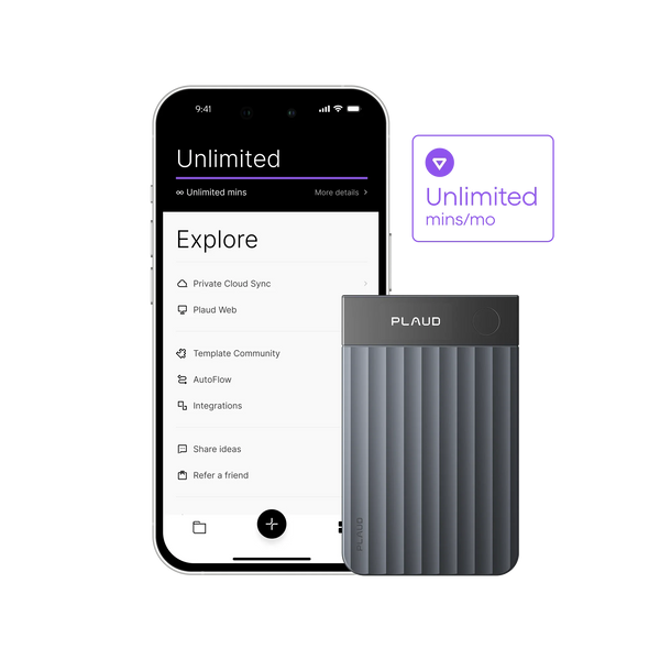 Plaud Note Pro & Al Annual Unlimited Plan