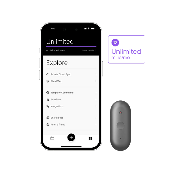 Plaud NotePin S + Annual Unlimited Plan