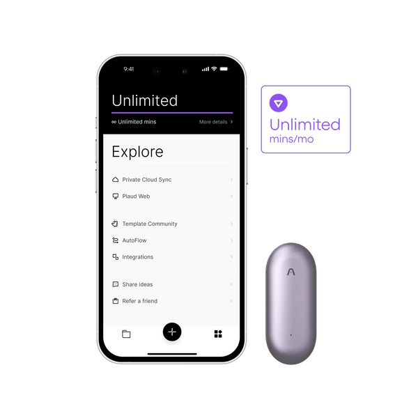 Plaud NotePin & AI Annual Unlimited Plan