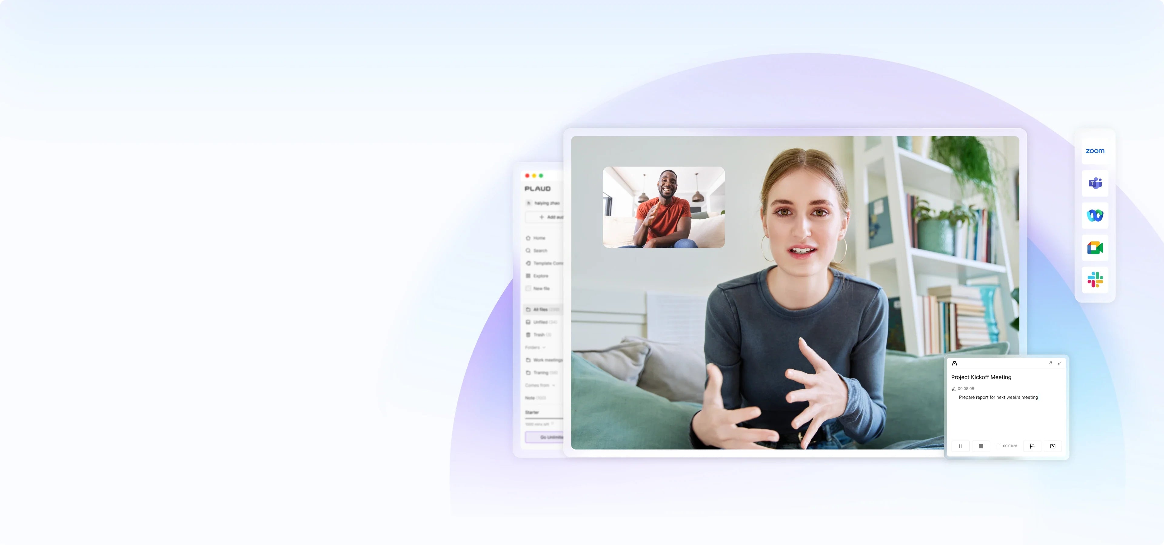 Plaud Desktop Beta La seule solution de prise de notes par IA assurer la liaison entre les réunions en ligne, les appels téléphoniques, et les conversations en personne.