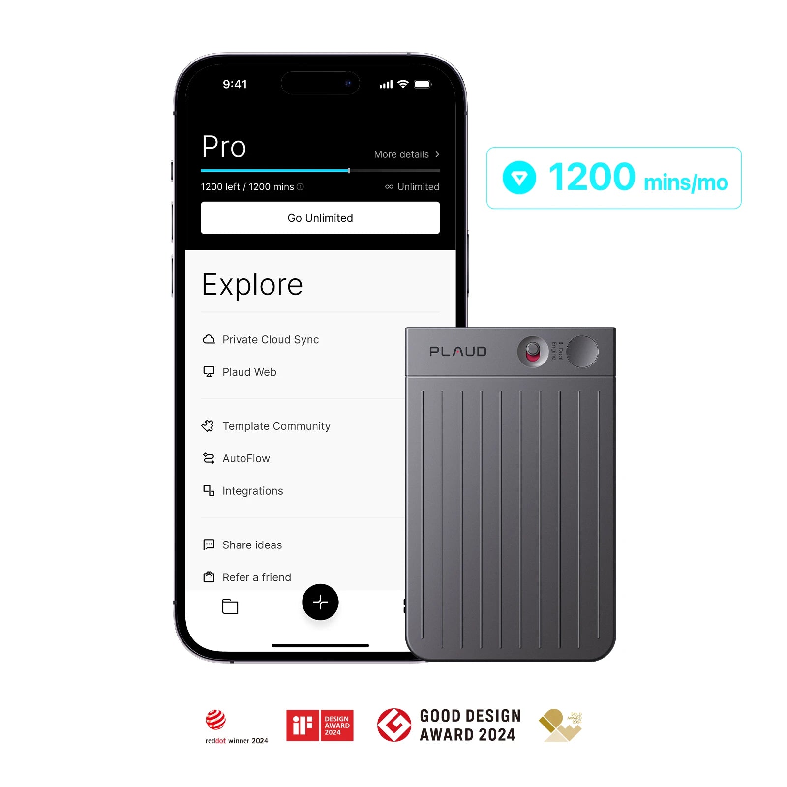 Plaud Note et Abonnement Annuel à l’IA Pro Plan