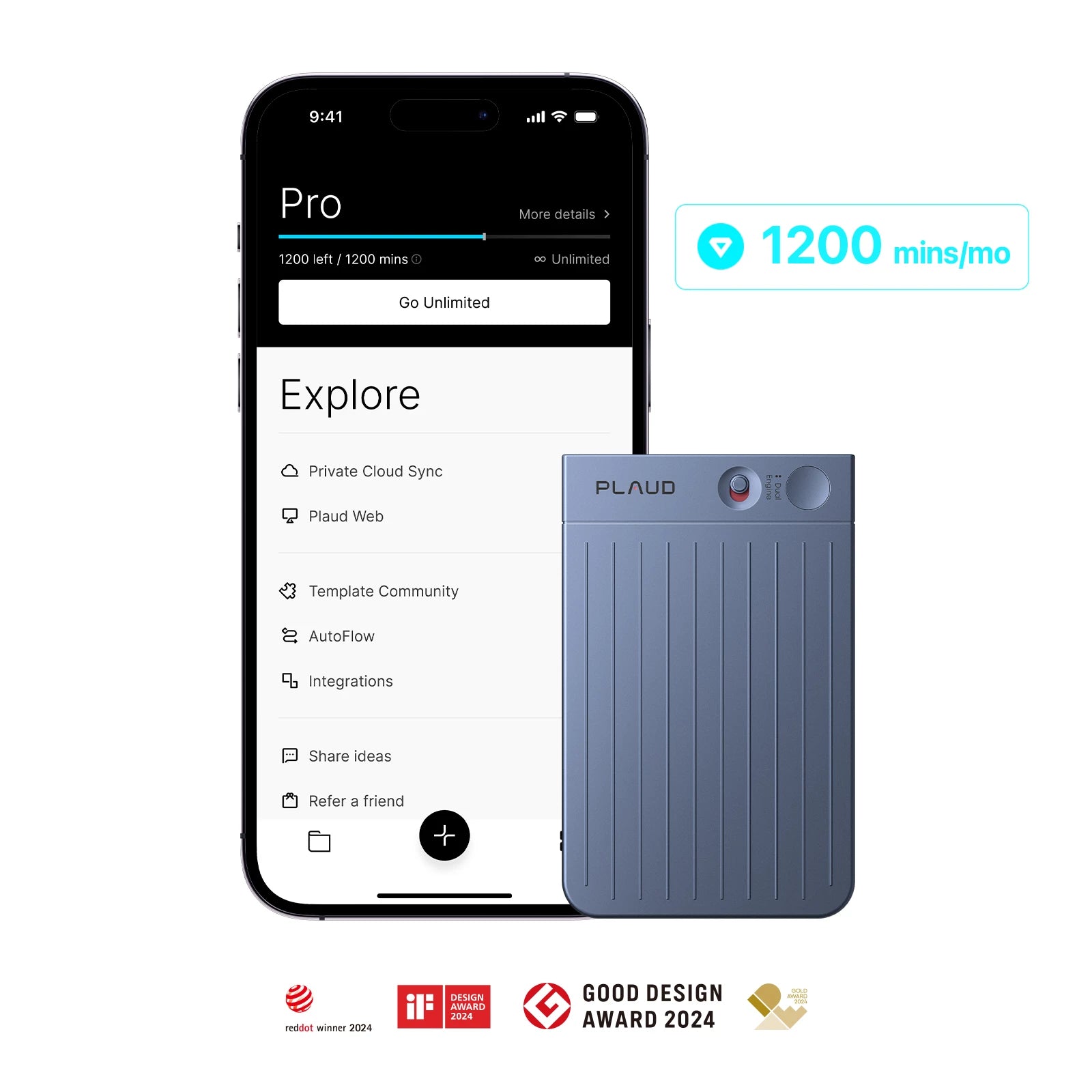 Plaud Note et Abonnement Annuel à l’IA Pro Plan