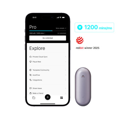 Plaud NotePin & AI Plan annuel Pro