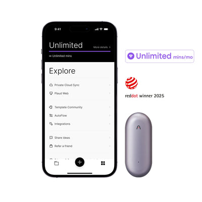 Plaud NotePin & AI Plan annuel illimité
