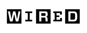 The black and white WIRED magazine logo, featuring each letter in an alternating square background.