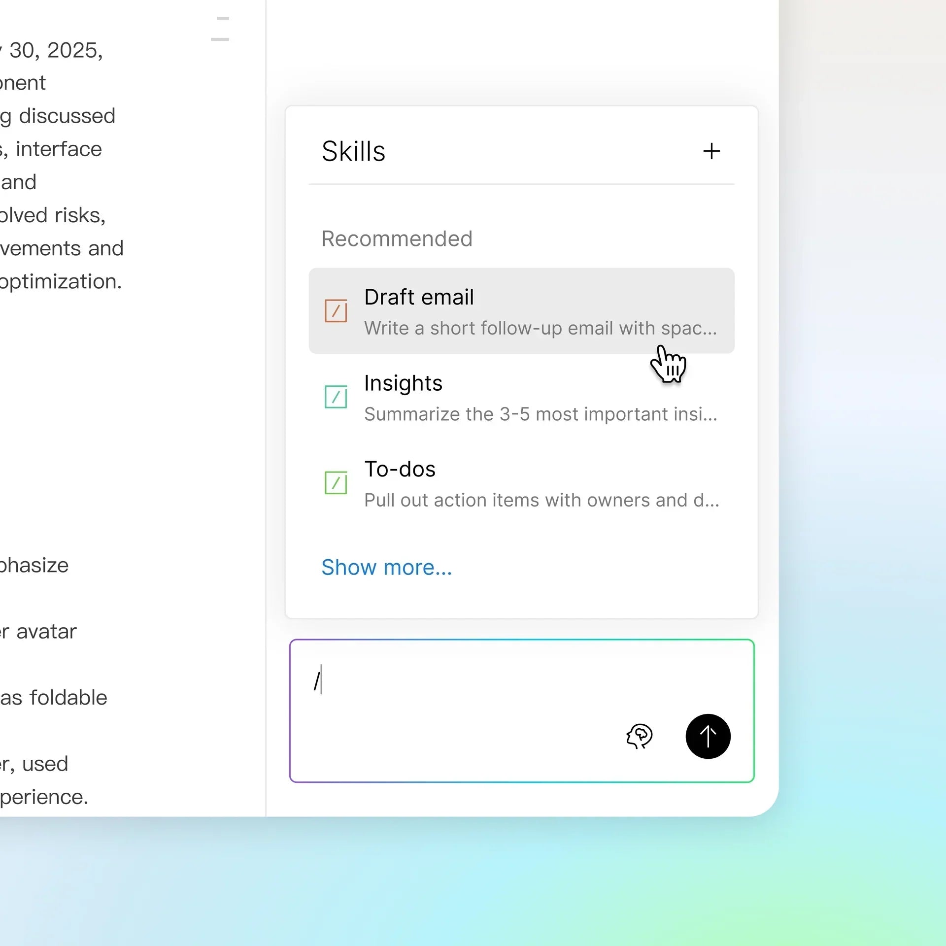 Introducing Skills: Turn repeated prompts into one-tap AI actions