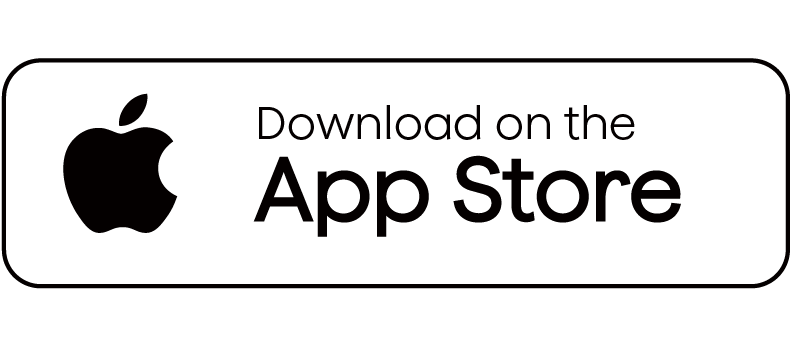 Black and white button with the Apple logo and text 'Download on the App Store'.