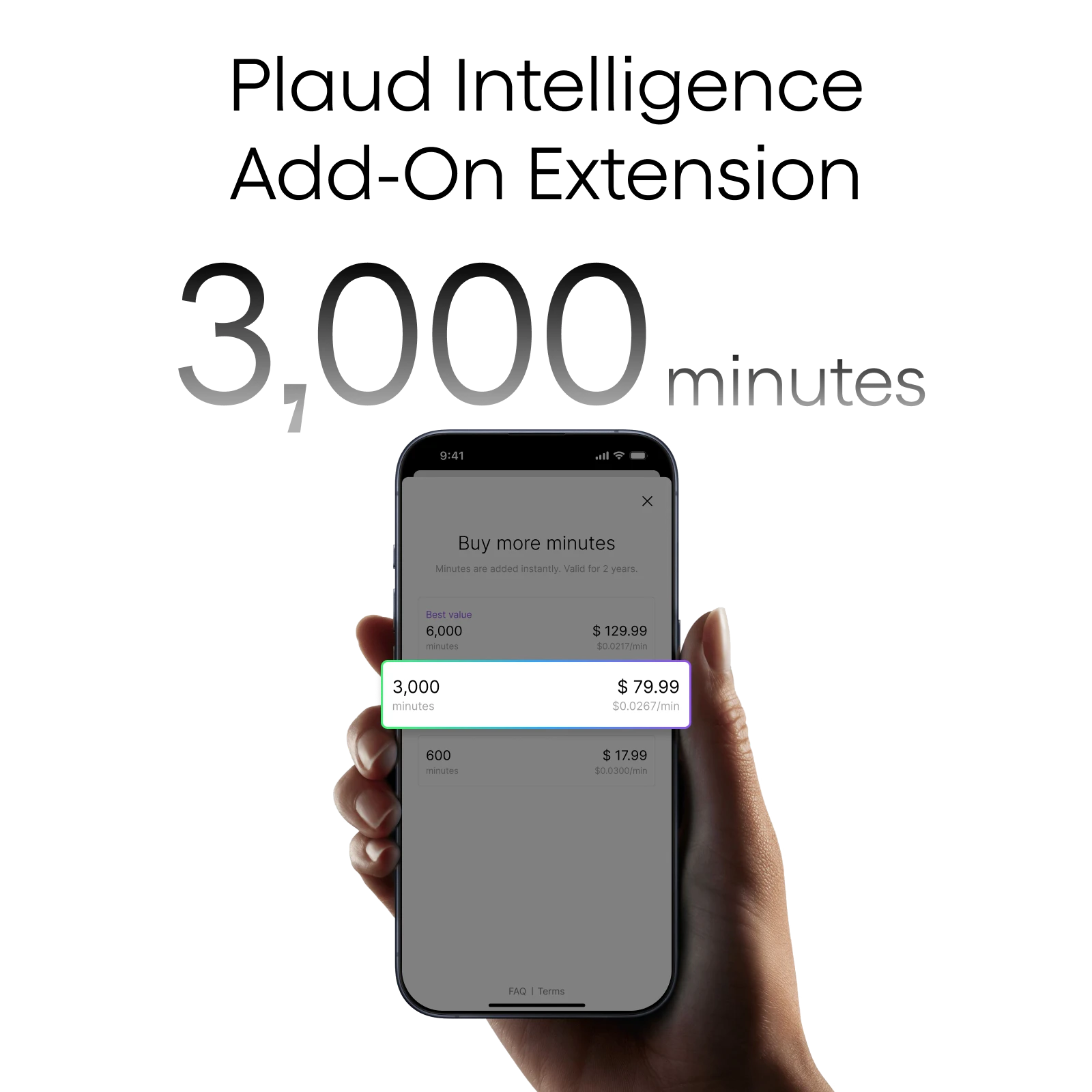 Plaud Intelligence Add-On Extension (3,000 mins)