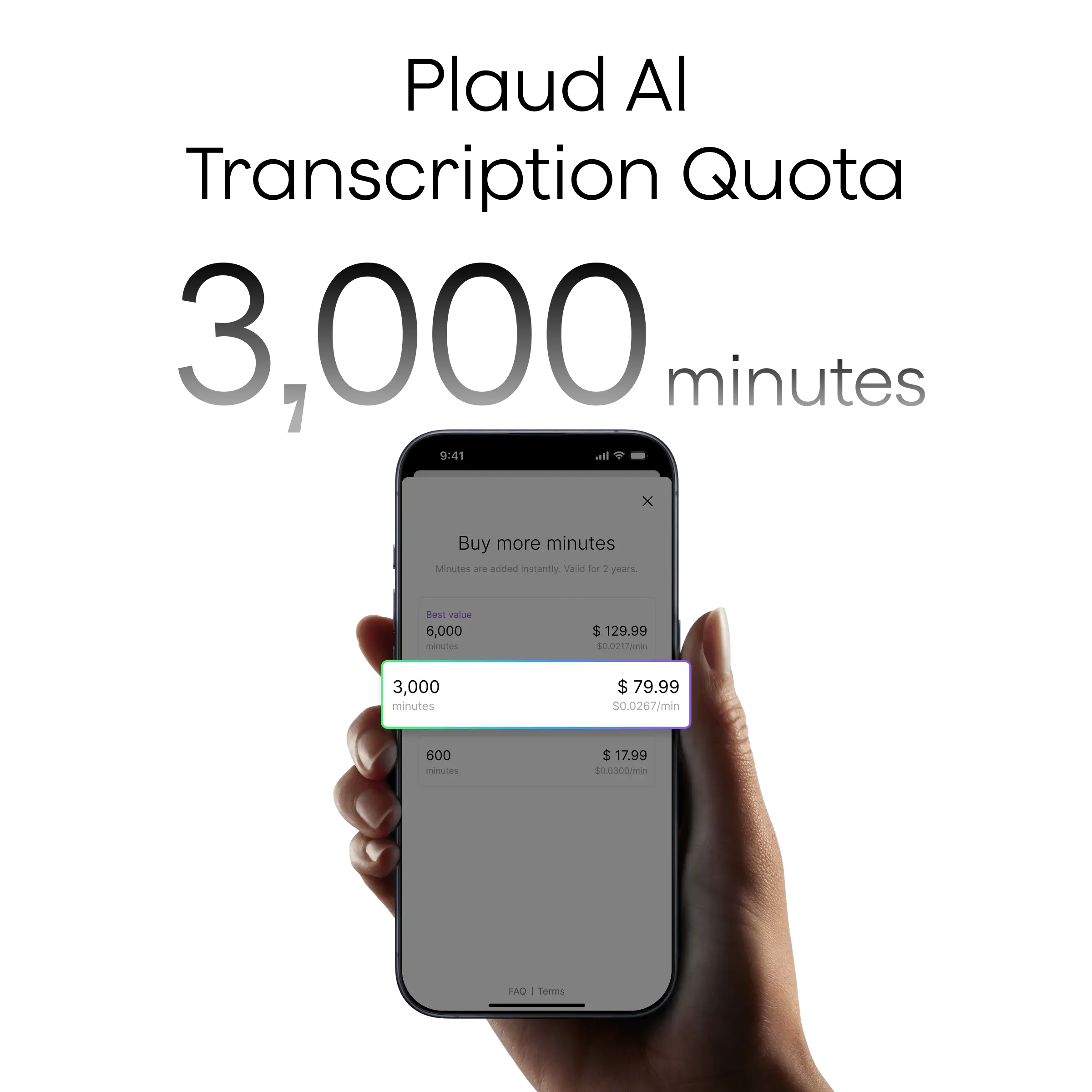 Plaud AI Transcription Quota (3,000 mins)