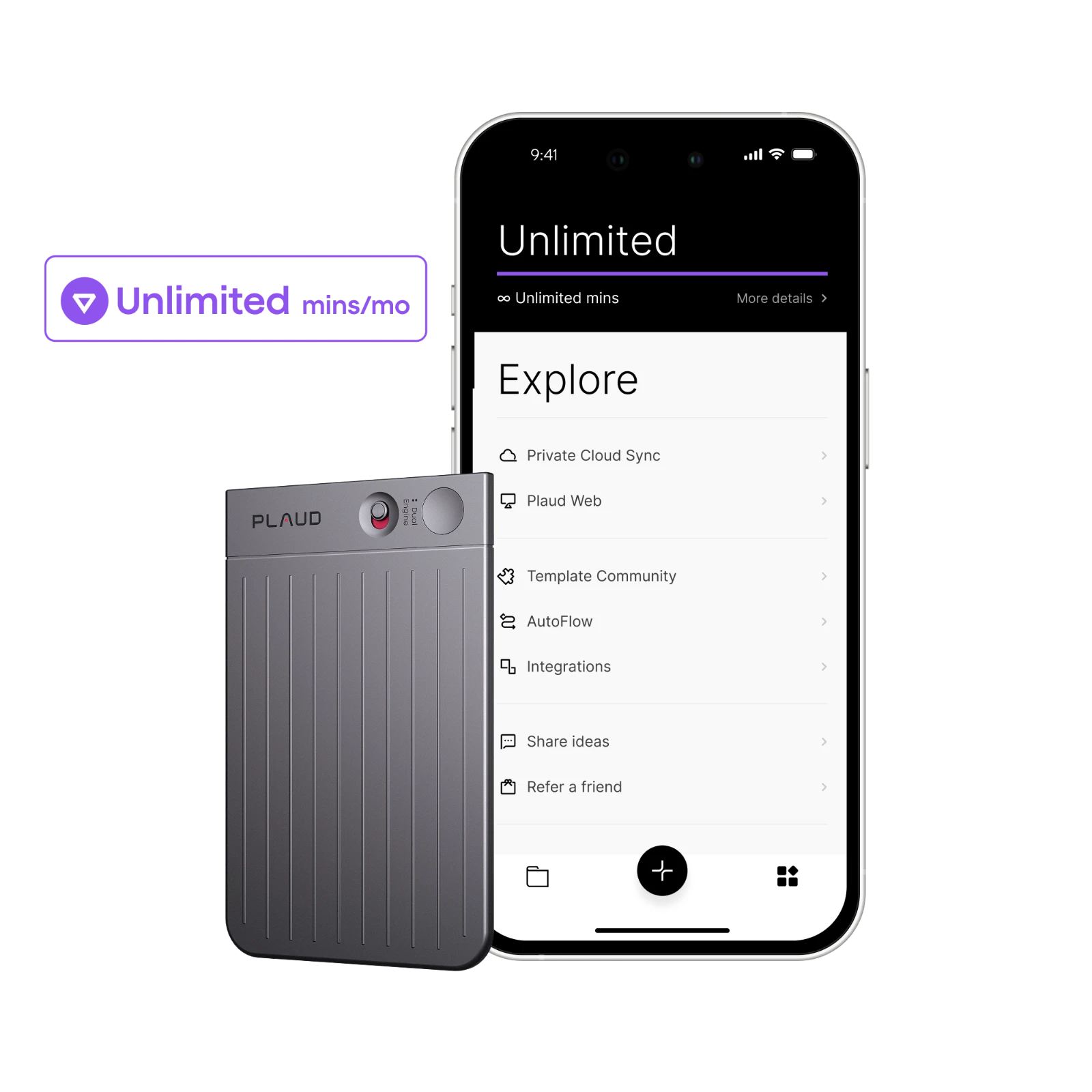 Plaud Note et Abonnement Annuel à l’IA Plan Annuel Illimité