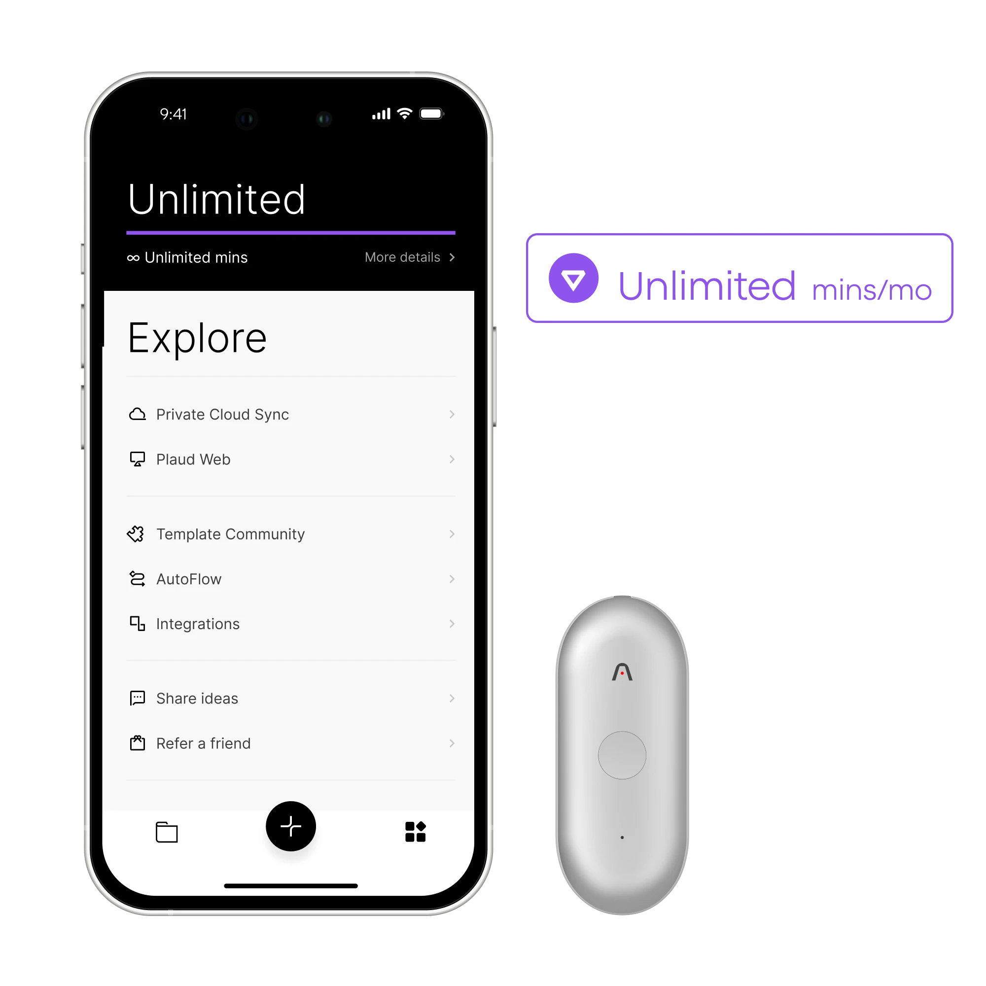 Plaud NotePin S + Annual Unlimited Plan