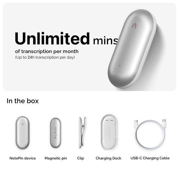 PLAUD NotePin & AI Annual Unlimited Plan
