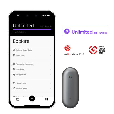 Plaud NotePin & AI Plan annuel illimité