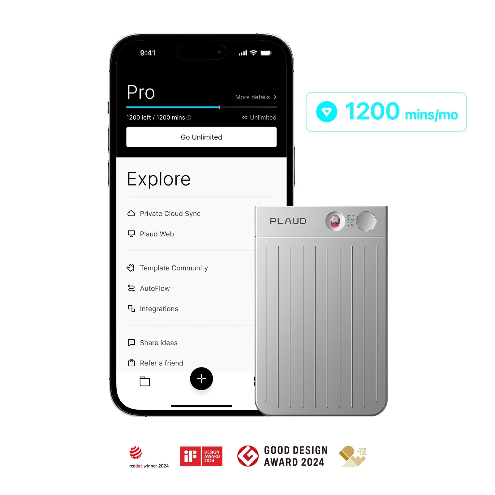 Plaud Note with AI Annual Pro Plan