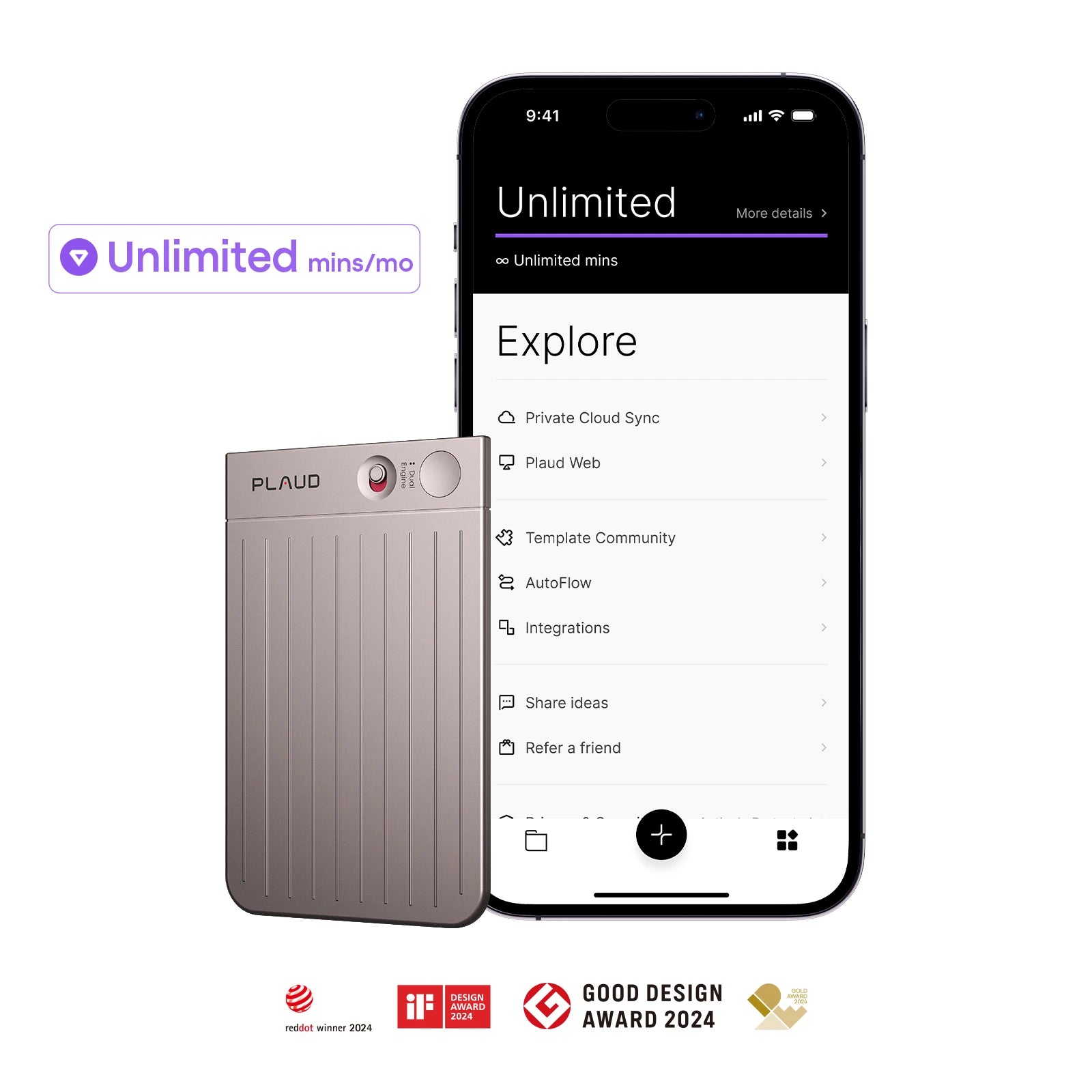 Plaud Note with AI Annual Unlimited Plan