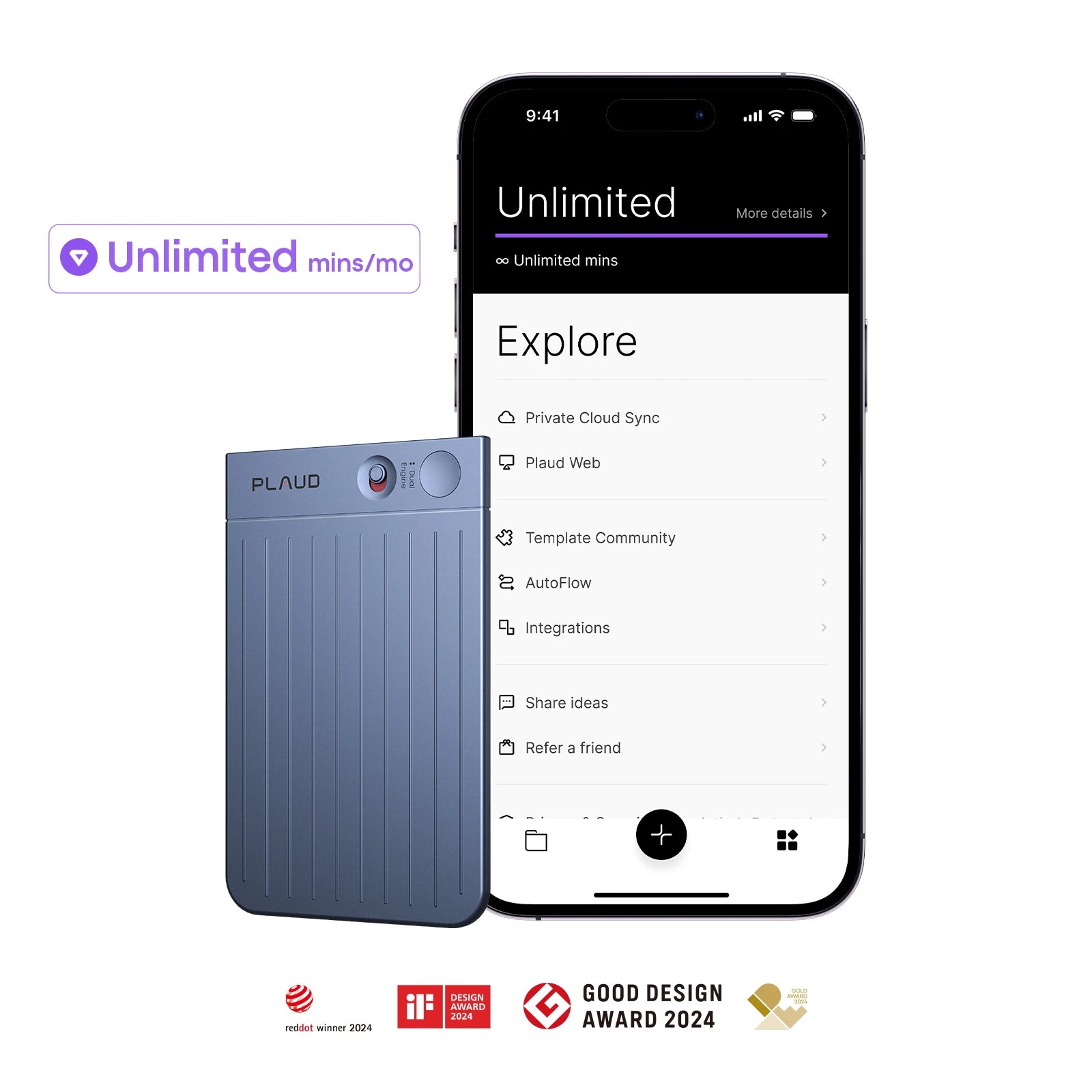 Plaud Note with AI Annual Unlimited Plan