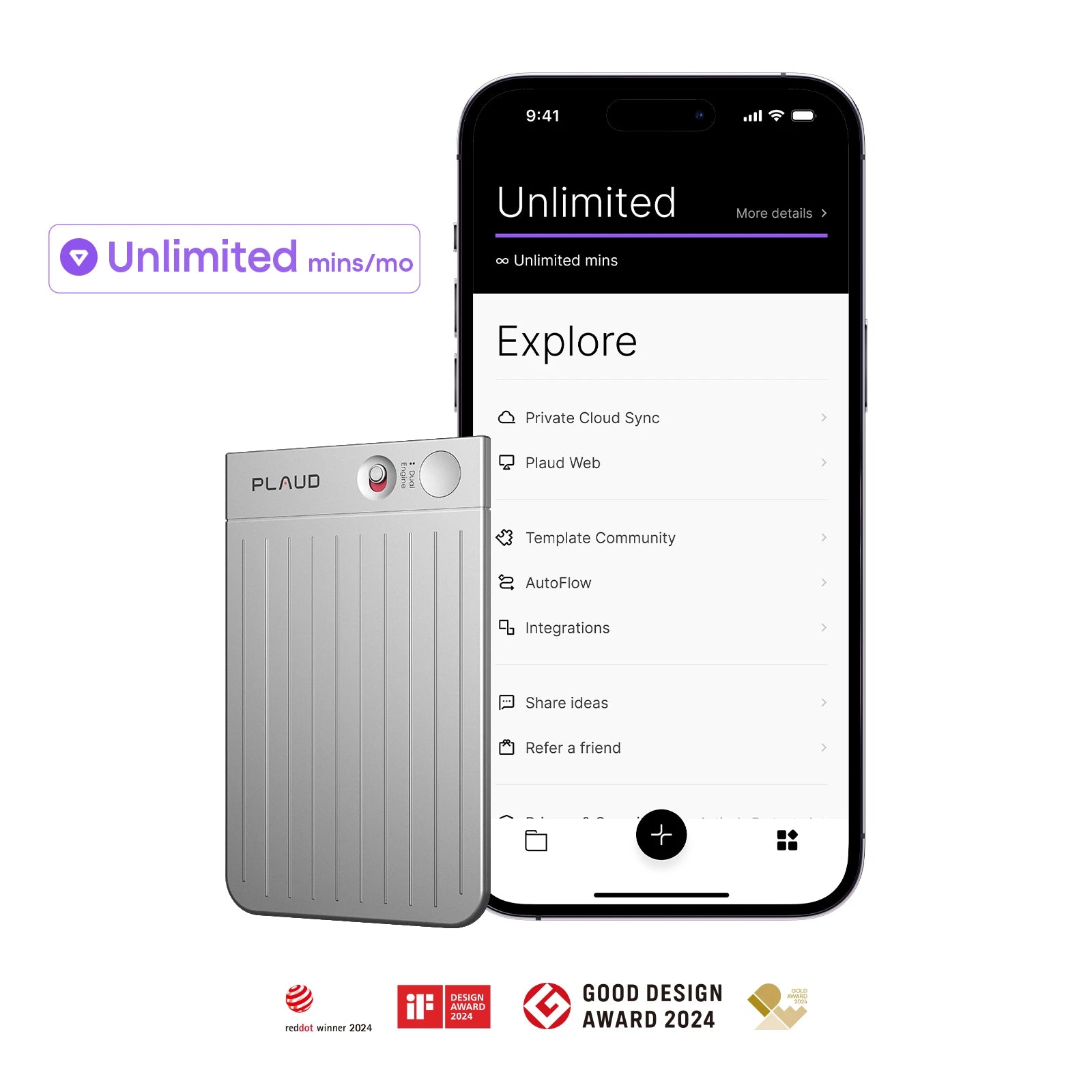 Plaud Note with AI Annual Unlimited Plan