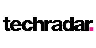 The TechRadar logo, featuring its name in bold black text with a pink square dotting the 'i'.