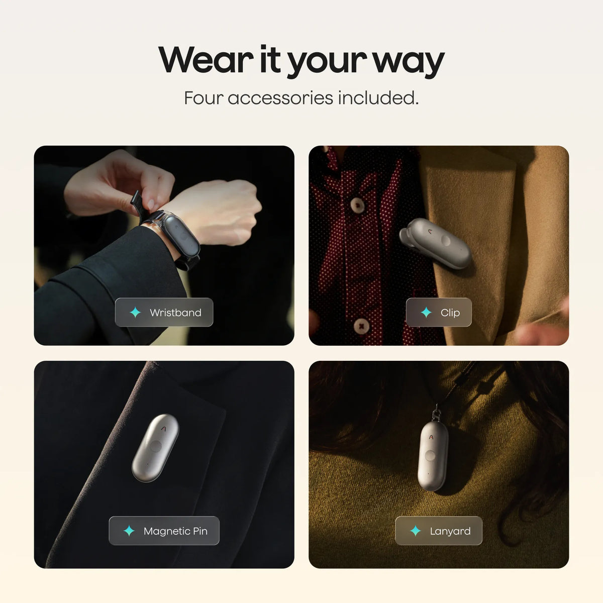 Plaud NotePin S | Wearable AI Note Taker with AI Transcription